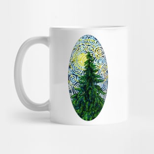 Douglas fir in moonlight and fog Mug